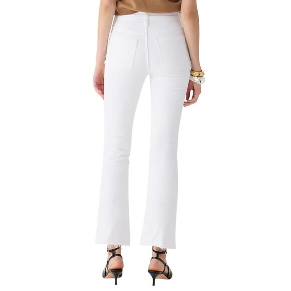 J.Crew White 9" Demi Boot Crop Jeans Size 28 NWT High Rise Raw Hem Denim - Picture 2 of 7
